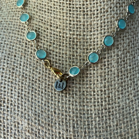 Raw and Rebellious Layering Necklace Gold and Blue - Picture 2 of 3